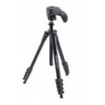 曼富图(Manfrotto) MKCOMPACTACN-BK Compact Action铝合金三脚架 5节+摄影/摄像云台套装(黑色)